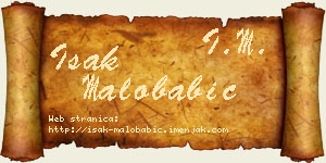 Isak Malobabić vizit kartica
